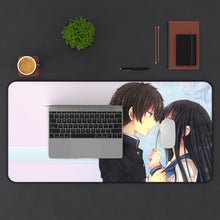 Load image into Gallery viewer, Eru Chitanda And Hōtarō Oreki Mouse Pad (Desk Mat) With Laptop