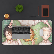 Load image into Gallery viewer, The Promised Neverland Ray, Norman, Emma Mouse Pad (Desk Mat) With Laptop