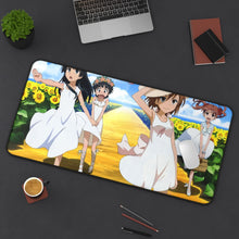 Load image into Gallery viewer, A Certain Scientific Railgun Mikoto Misaka, Kuroko Shirai, Ruiko Saten Mouse Pad (Desk Mat) On Desk