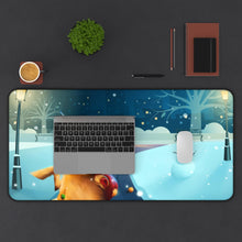 Load image into Gallery viewer, Pikachu in Santa's hat Mouse Pad (Desk Mat) With Laptop