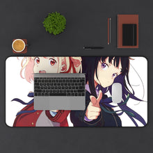 Load image into Gallery viewer, Lycoris Recoil Takina Inoue, Chisato Nishikigi Mouse Pad (Desk Mat) With Laptop