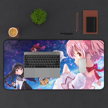 Load image into Gallery viewer, Puella Magi Madoka Magica Homura Akemi, Madoka Kaname, Sayaka Miki, Mami Tomoe Mouse Pad (Desk Mat) With Laptop