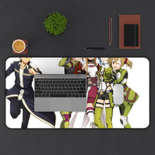 Load image into Gallery viewer, Sword Art Online Kazuto Kirigaya, Asuna Yuuki, Rika Shinozaki Mouse Pad (Desk Mat) With Laptop