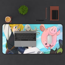 Load image into Gallery viewer, The Seven Deadly Sins Meliodas, Hawk, Elizabeth Liones Mouse Pad (Desk Mat) With Laptop