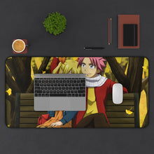 Load image into Gallery viewer, Fairy Tail Natsu Dragneel, Lucy Heartfilia Mouse Pad (Desk Mat) With Laptop