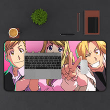 Load image into Gallery viewer, Alphonse, Winry and Edward Mouse Pad (Desk Mat) With Laptop
