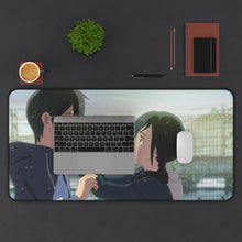 Load image into Gallery viewer, Hina And Hodaka Meet After So long Mouse Pad (Desk Mat) With Laptop