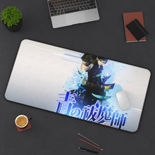 Load image into Gallery viewer, Blue Exorcist Mouse Pad (Desk Mat) On Desk