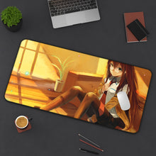 Load image into Gallery viewer, Makise Kurisu Mouse Pad (Desk Mat) On Desk
