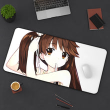 Load image into Gallery viewer, Brown hair girl Mouse Pad (Desk Mat) On Desk