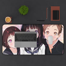 Load image into Gallery viewer, Hyouka Eru Chitanda, Satoshi Fukube, Mayaka Ibara Mouse Pad (Desk Mat) With Laptop