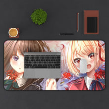 Load image into Gallery viewer, Lycoris Recoil Takina Inoue, Chisato Nishikigi Mouse Pad (Desk Mat) With Laptop