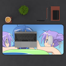 Load image into Gallery viewer, Lucky Star Konata Izumi, Kagami Hiiragi, Tsukasa Hiiragi Mouse Pad (Desk Mat) With Laptop