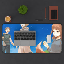 Load image into Gallery viewer, Spice And Wolf Mouse Pad (Desk Mat) With Laptop