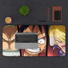 Load image into Gallery viewer, Zoro,Luffy and Sanji Mouse Pad (Desk Mat) With Laptop