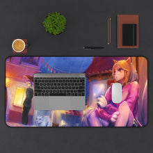 Load image into Gallery viewer, Rainy Cat Town Mouse Pad (Desk Mat) With Laptop