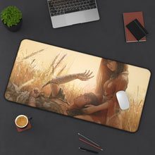 Load image into Gallery viewer, Hyakkimaru and Mio Mouse Pad (Desk Mat) On Desk