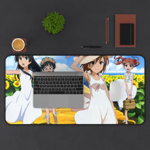 Load image into Gallery viewer, A Certain Scientific Railgun Mikoto Misaka, Kuroko Shirai, Ruiko Saten Mouse Pad (Desk Mat) With Laptop