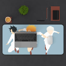 Load image into Gallery viewer, The Promised Neverland Ray, Norman, Emma Mouse Pad (Desk Mat) With Laptop