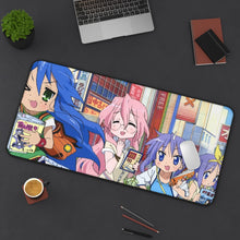 Load image into Gallery viewer, Lucky Star Konata Izumi, Kagami Hiiragi, Tsukasa Hiiragi, Miyuki Takara Mouse Pad (Desk Mat) On Desk