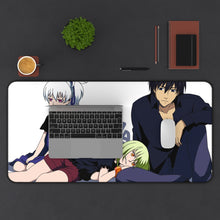 Load image into Gallery viewer, Darker Than Black Hei, Yin, Amber Mouse Pad (Desk Mat) With Laptop