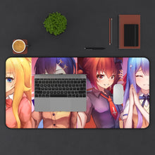 Load image into Gallery viewer, Gabriel DropOut Satanichia Kurumizawa Mcdowell, Gabriel Tenma White, Vignette Tsukinose April, Raphiel Shiraha Ainsworth Mouse Pad (Desk Mat) With Laptop