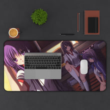 Load image into Gallery viewer, Clannad Tomoyo Sakagami, Kyou Fujibayashi, Ryou Fujibayashi Mouse Pad (Desk Mat) With Laptop