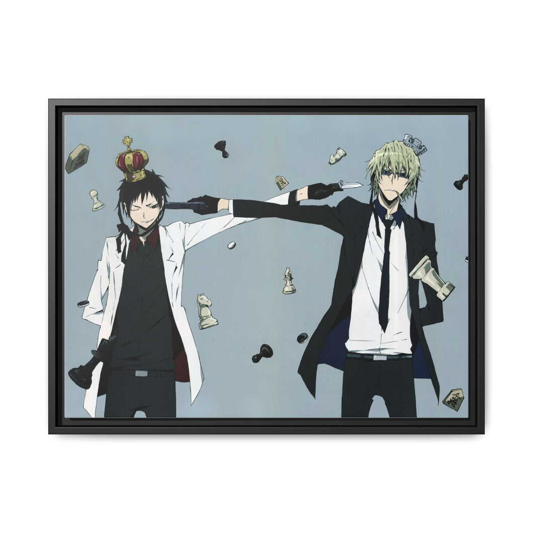 Durarara!! Izaya Orihara, Shizuo Heiwajima Canvas Framed Art Print