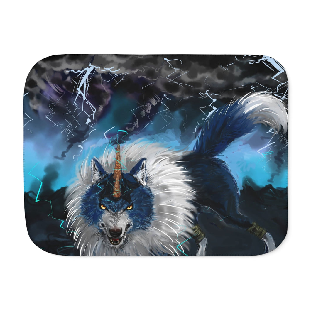 Tempest Wolf Sherpa Blanket