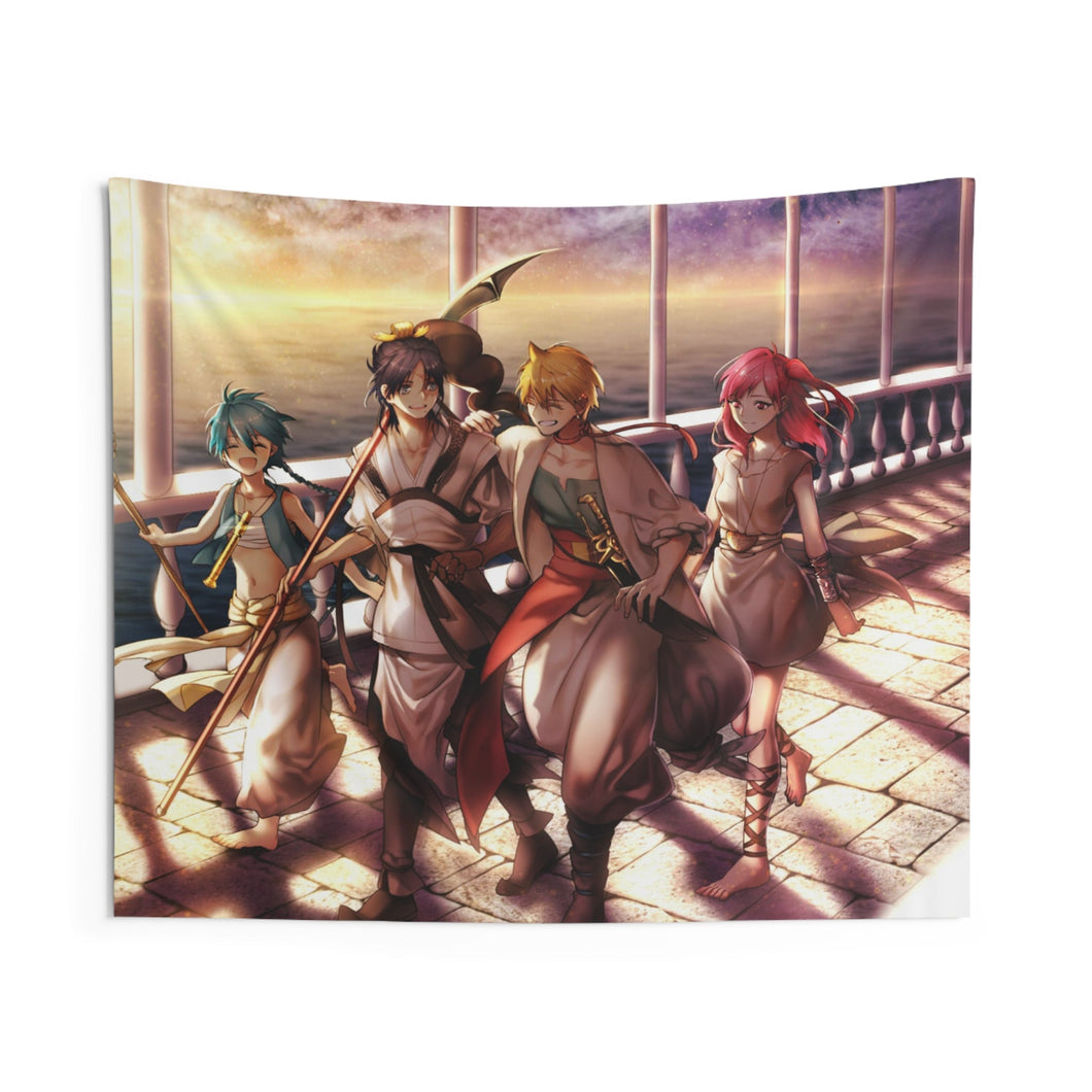 Magi: The Labyrinth Of Magic Morgiana, Alibaba Saluja, Aladdin, Hakuryuu Ren, Japanese Desk Mat Indoor Wall Tapestry
