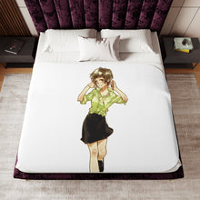 Load image into Gallery viewer, Akane Tsunemori Smiling Sherpa Blanket
