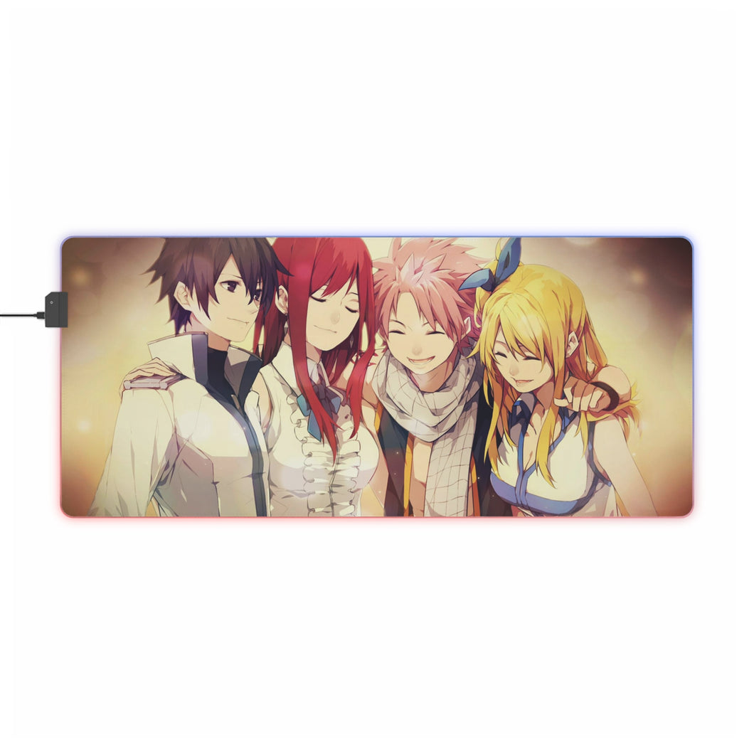 Fairy Tail Natsu Dragneel, Erza Scarlet, Gray Fullbuster, Lucy Heartfilia RGB LED Mouse Pad (Desk Mat)