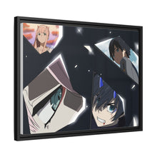 Load image into Gallery viewer, Hiro and Zero Two Moments In Broken Glass Canvas Framed Art Print
