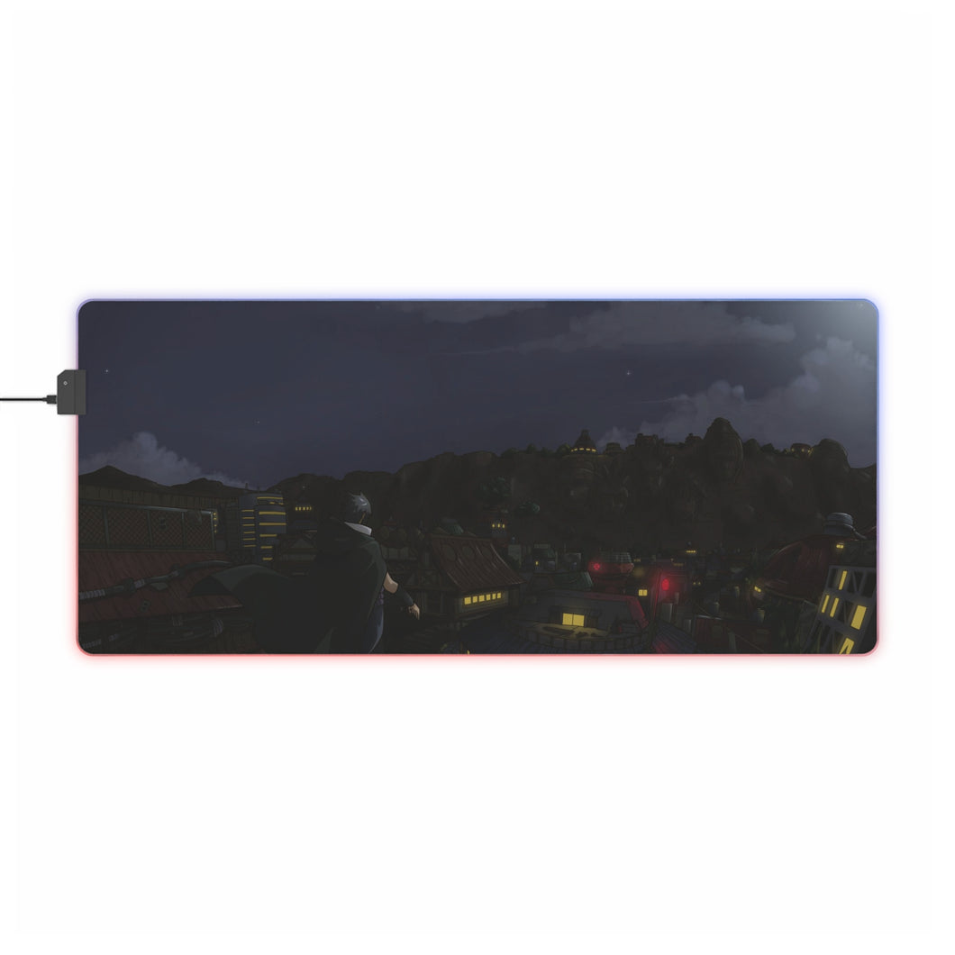 Sasuke Uchiha and Konoha RGB LED Mouse Pad (Desk Mat)