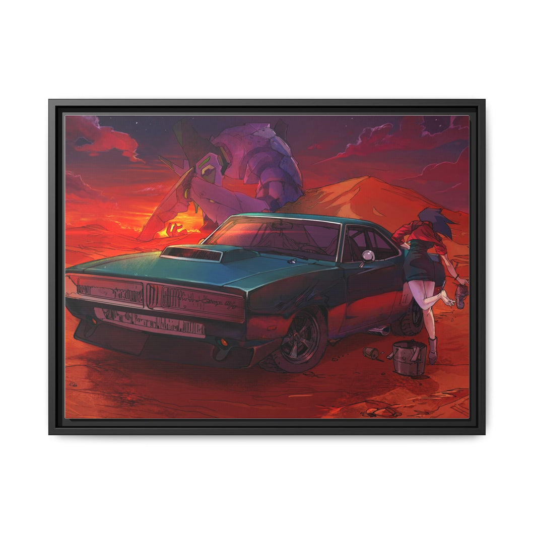 Anime Neon Genesis Evangelion Canvas Framed Art Print