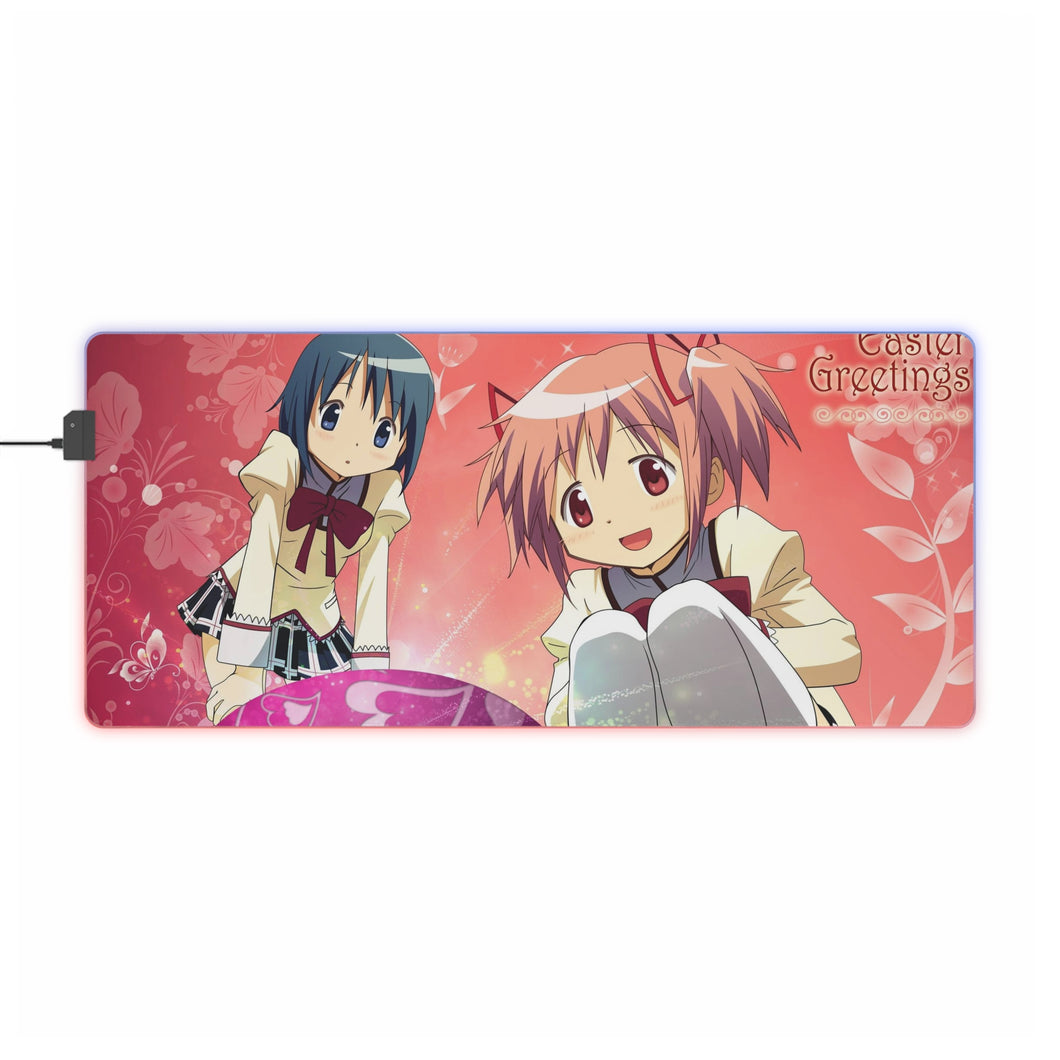 Puella Magi Madoka Magica Madoka Kaname, Sayaka Miki RGB LED Mouse Pad (Desk Mat)