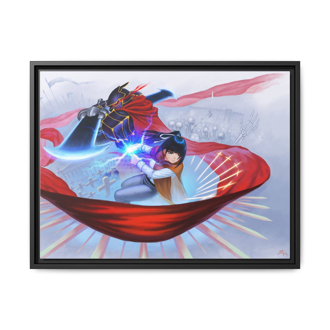 Narberal and Ainz Ooal Gown Canvas Framed Art Print