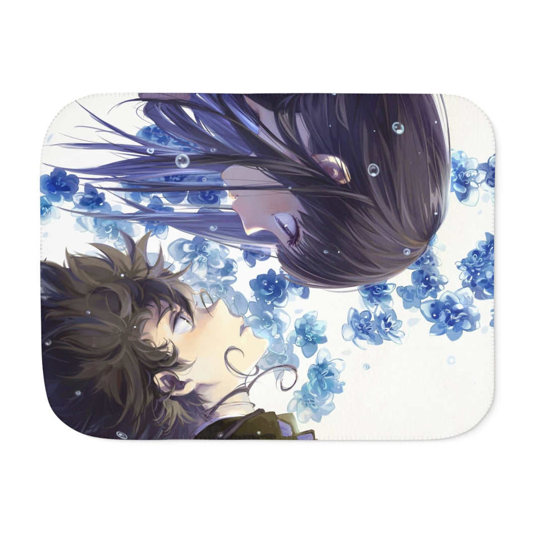 Eru Chitanda  And  Hōtarō Oreki Looking at each other Sherpa Blanket