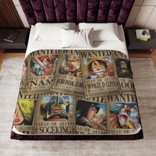 Load image into Gallery viewer, Monkey D. Luffy&#39;s crew wanted Sherpa Blanket
