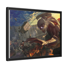 Load image into Gallery viewer, Mikasa Fighting With Armored Titan Canvas Framed Art Print
