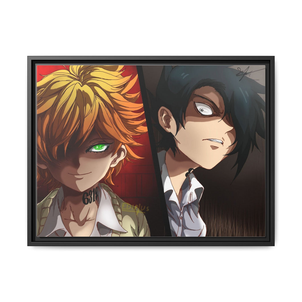 The Promised Neverland Ray, Emma Canvas Framed Art Print