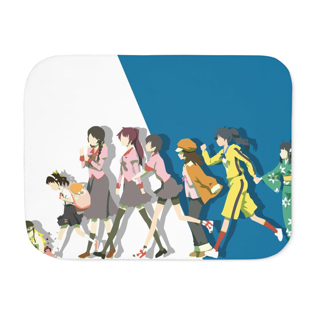 Monogatari Minimalist March of the Oddities V1 Sherpa Blanket