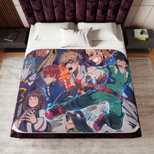 Load image into Gallery viewer, My Hero Academia Izuku Midoriya, Katsuki Bakugou, All Might, Shouta Aizawa, Tsuyu Asui Sherpa Blanket
