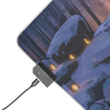 Load image into Gallery viewer, Japanese Shrine Lit Up by Laterns in a Cold, Snowy Night RGB LED Mouse Pad (Desk Mat)
