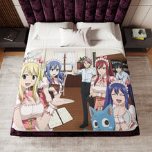 Load image into Gallery viewer, Fairy Tail Natsu Dragneel, Erza Scarlet, Gray Fullbuster, Lucy Heartfilia, Happy Sherpa Blanket
