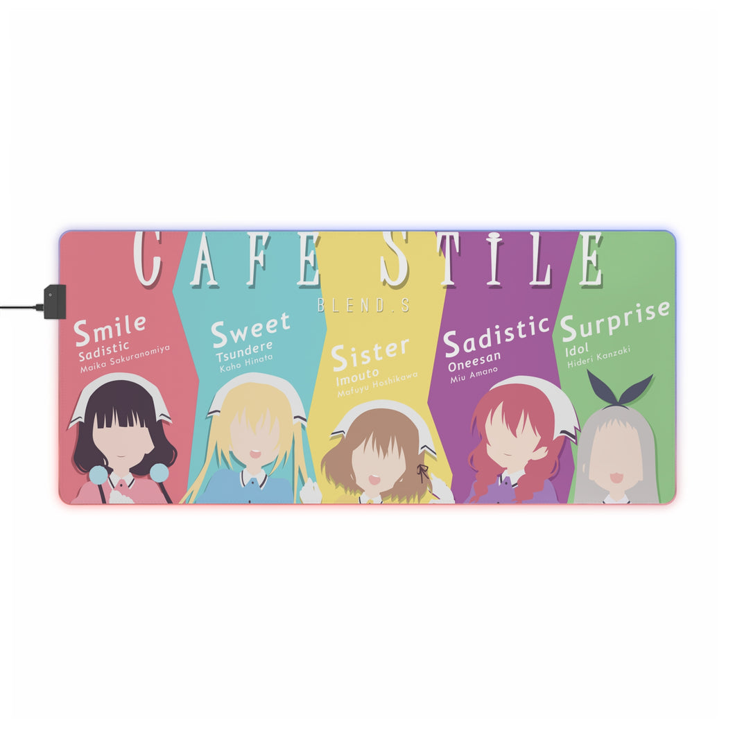 Blend S Maika Sakuranomiya, Kaho Hinata, Mafuyu Hoshikawa, Hideri Kanzaki, Miu Amano RGB LED Mouse Pad (Desk Mat)