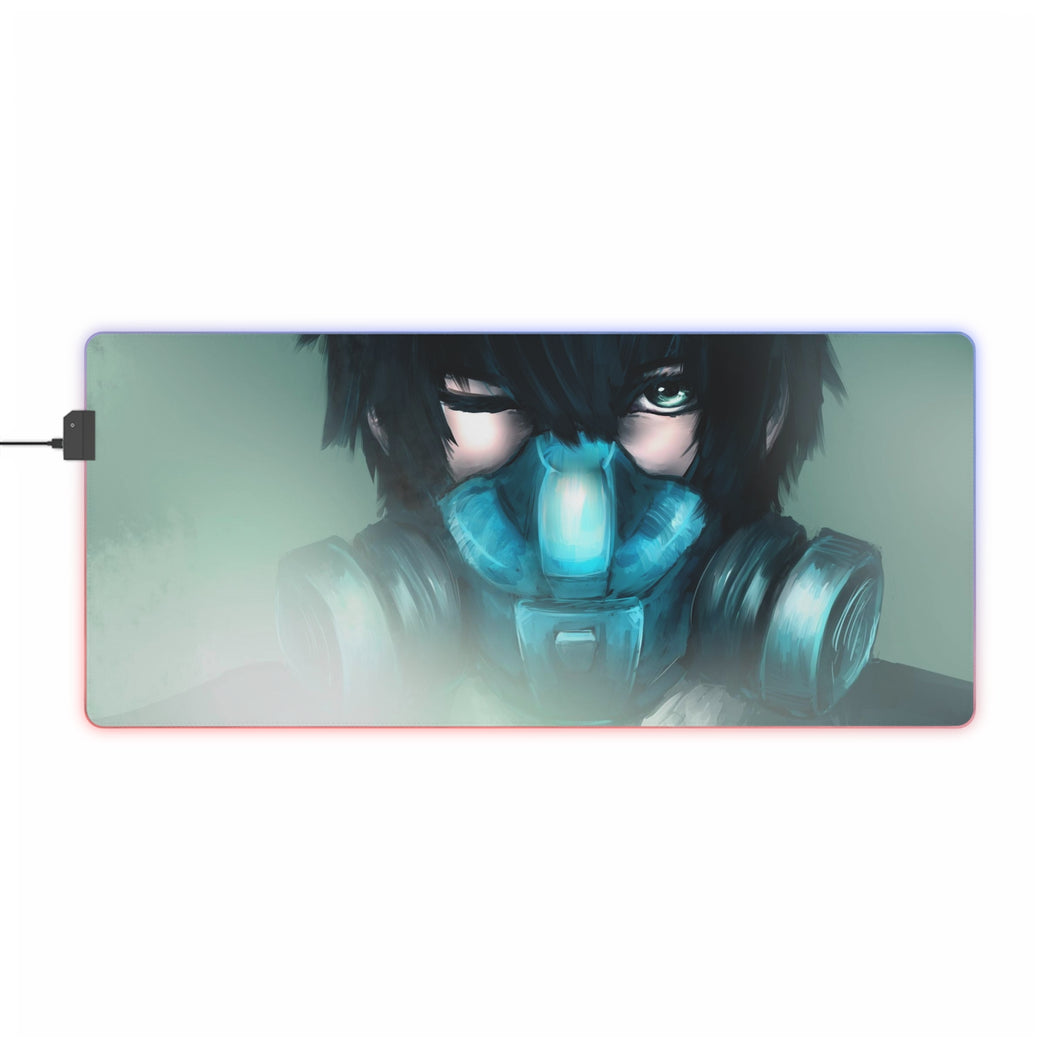 Shinya Kogami wearing Gas Mask RGB LED Mouse Pad (Desk Mat)