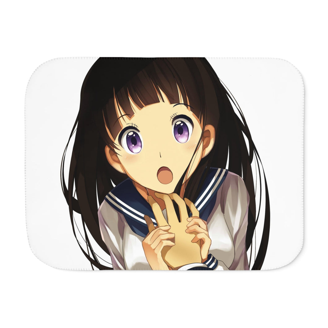 Eru Chitanda  Face Sherpa Blanket