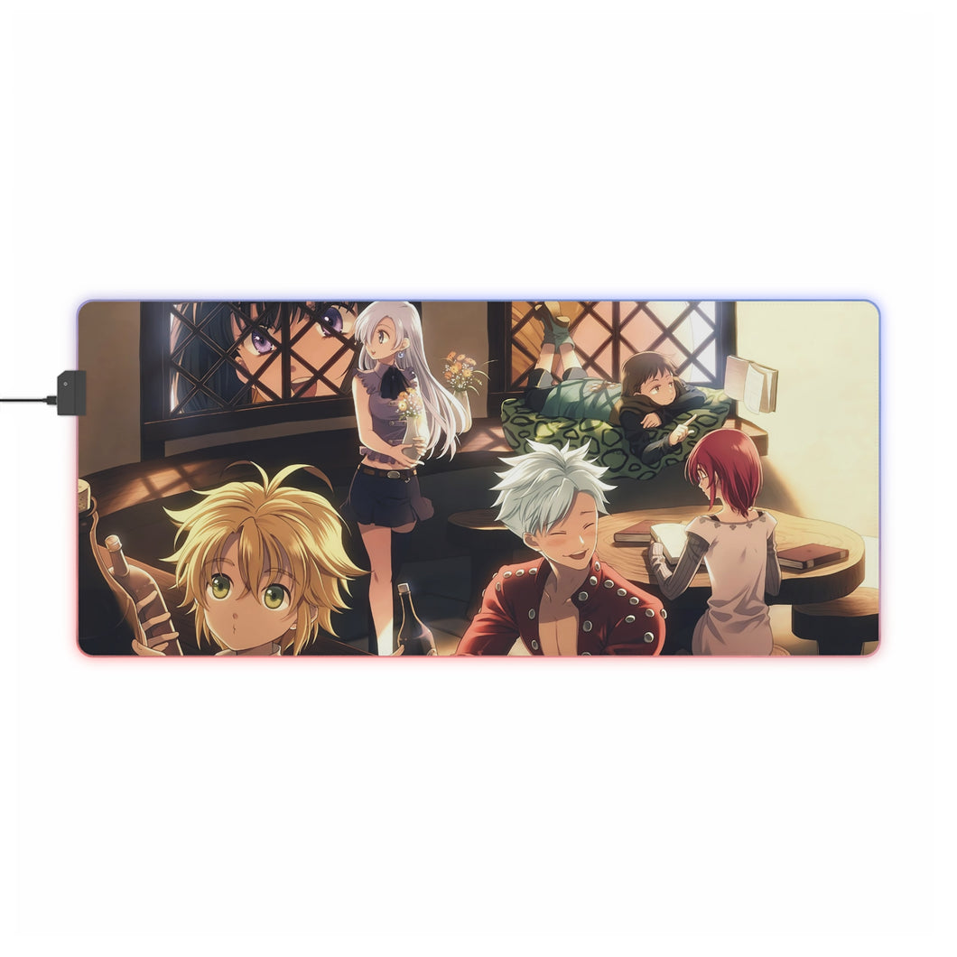The Seven Deadly Sins Ban, Meliodas, King, Diane, Elizabeth Liones RGB LED Mouse Pad (Desk Mat)