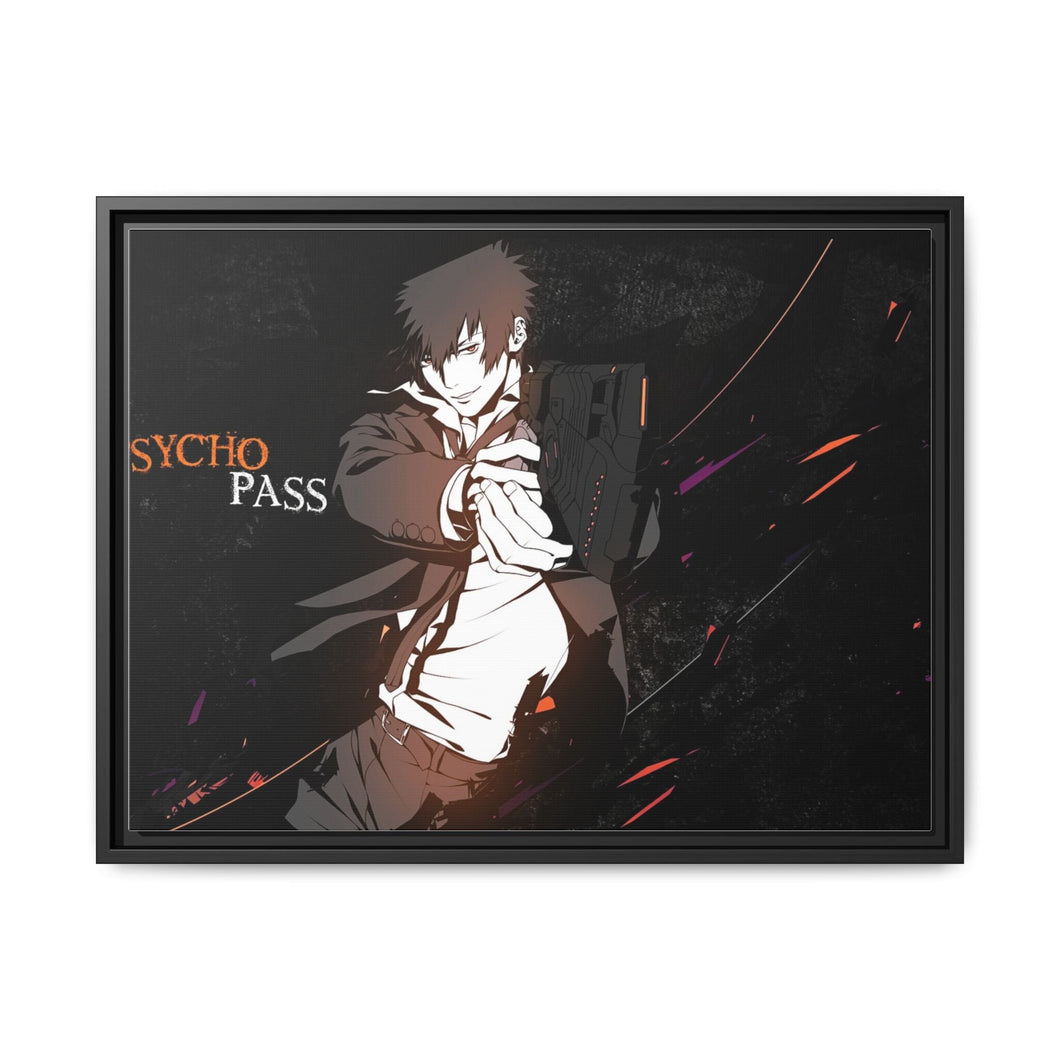Shinya Kogami With His dominator Canvas Framed Art Print